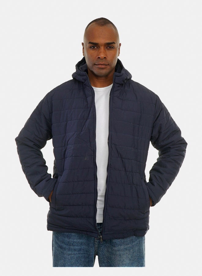 FIRE WOOD FireWood Quilted Puffer Jacket with Hood For Men- Dark Blue - Image 3